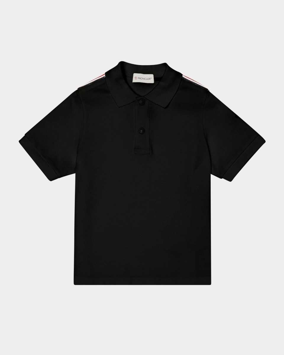 Boy's Tri-Stripe Pique Polo Shirt, Size 4-10